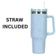 Stainless Steel Water Tumbler 40 Oz Cup Handle Straw Insulated Bottle Dupe Mug - EX-STOCK CANADA