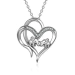 Sterling 925 Silver Elephant Heart-shaped Pendant - EX-STOCK CANADA
