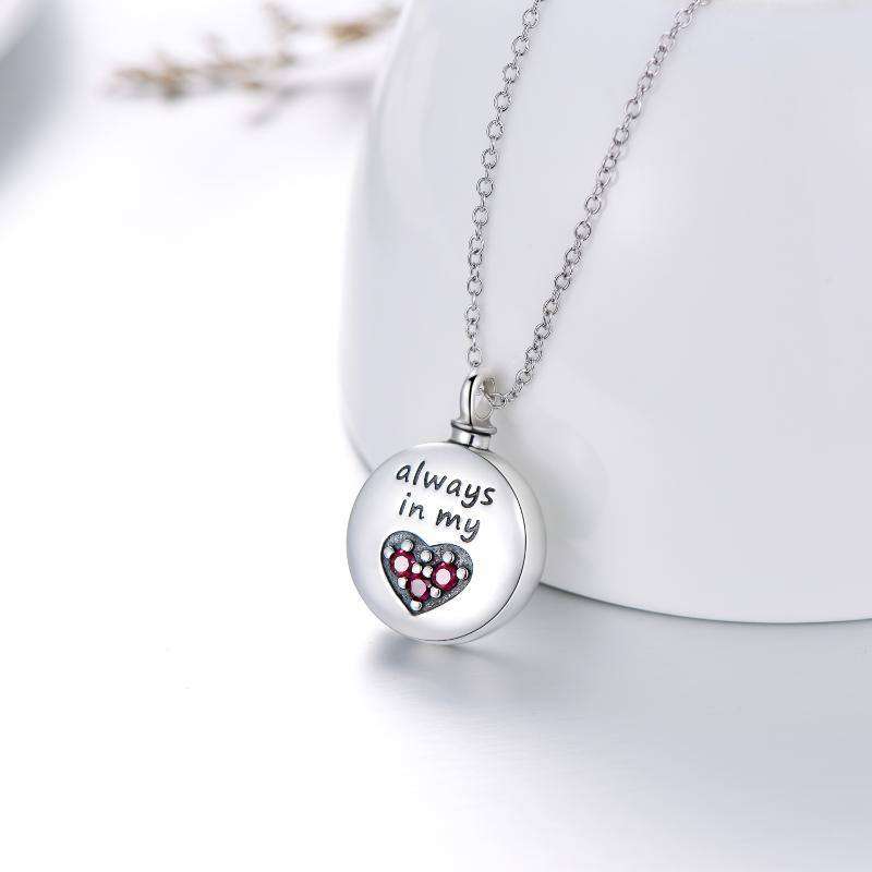 Sterling 925 Silver Heart Urn Engraved Cremation Necklace for Ashes - EX-STOCK CANADA