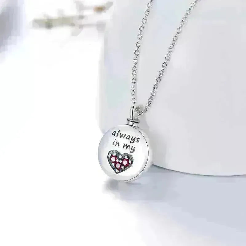 Sterling 925 Silver Heart Urn Engraved Cremation Necklace for Ashes - EX-STOCK CANADA