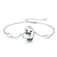 Sterling Silver 925 Heart Shaped Charm Raccoon Bracelet - EX-STOCK CANADA