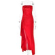 Strapless Split Long Dress Summer Fashion Pleated Bridesmaid Dress For Womens Party Wedding Clothing - EX-STOCK CANADA
