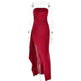 Strapless Split Long Dress Summer Fashion Pleated Bridesmaid Dress For Womens Party Wedding Clothing - EX-STOCK CANADA
