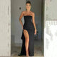 Strapless Split Long Dress Summer Fashion Pleated Bridesmaid Dress For Womens Party Wedding Clothing - EX-STOCK CANADA