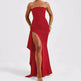 Strapless Split Long Dress Summer Fashion Pleated Bridesmaid Dress For Womens Party Wedding Clothing - EX-STOCK CANADA