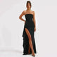 Strapless Split Long Dress Summer Fashion Pleated Bridesmaid Dress For Womens Party Wedding Clothing - EX-STOCK CANADA