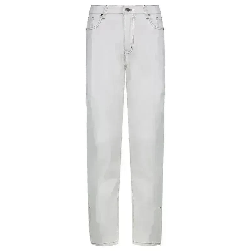 Street High Waist Slimming Denim Trousers Women - EX-STOCK CANADA