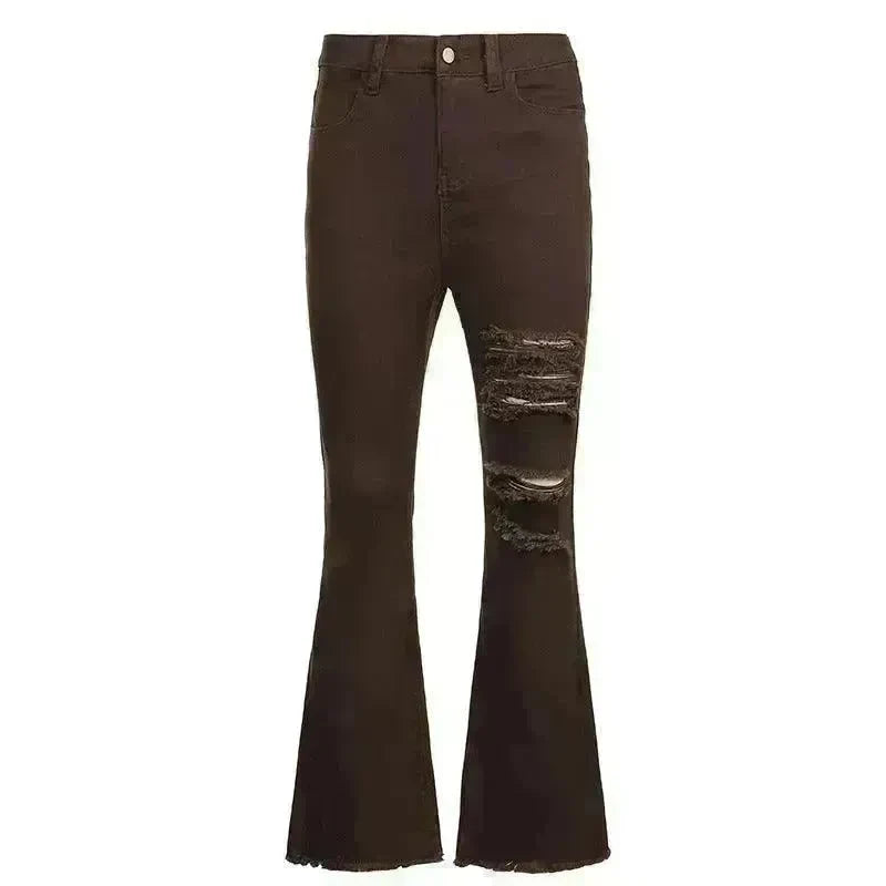 Street High Waist Slimming Denim Trousers Women - EX-STOCK CANADA