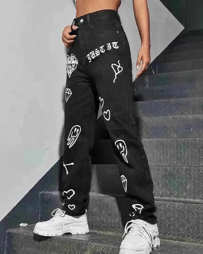 Street Jeans Women Everything Match Black Trousers - EX-STOCK CANADA