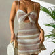 Striped Backless Dress Vacation Style Sling - EX-STOCK CANADA