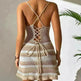 Striped Backless Dress Vacation Style Sling - EX-STOCK CANADA