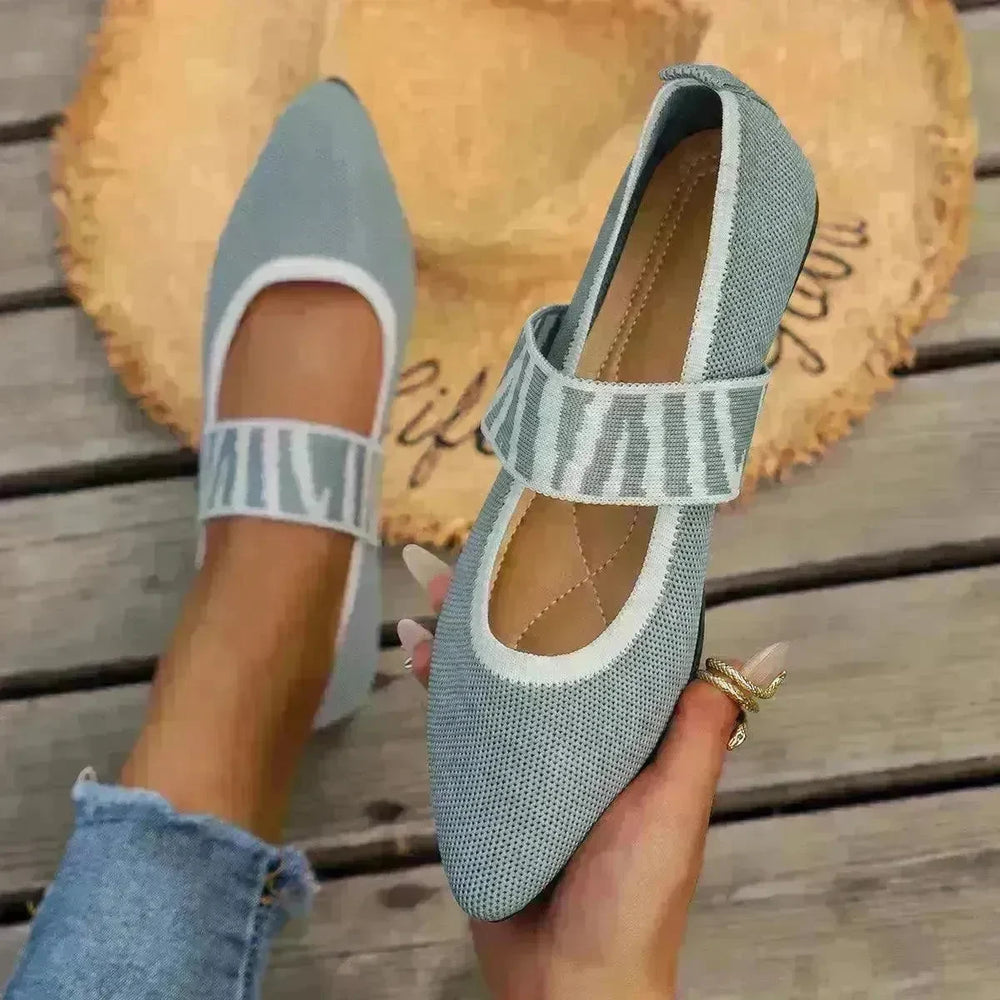 Striped Flats Shoes Fashion Casual Pointed Toe Loafers Lazy Shoes For Women - EX-STOCK CANADA