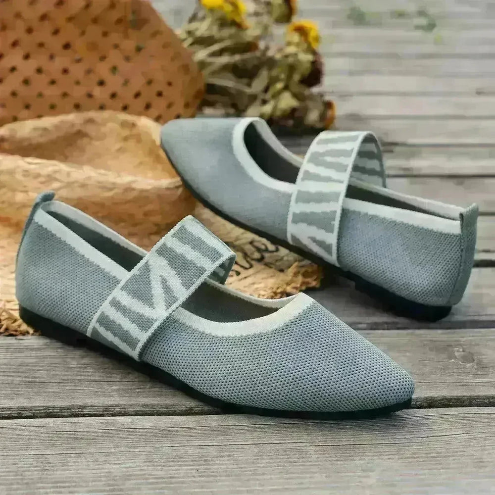 Striped Flats Shoes Fashion Casual Pointed Toe Loafers Lazy Shoes For Women - EX-STOCK CANADA