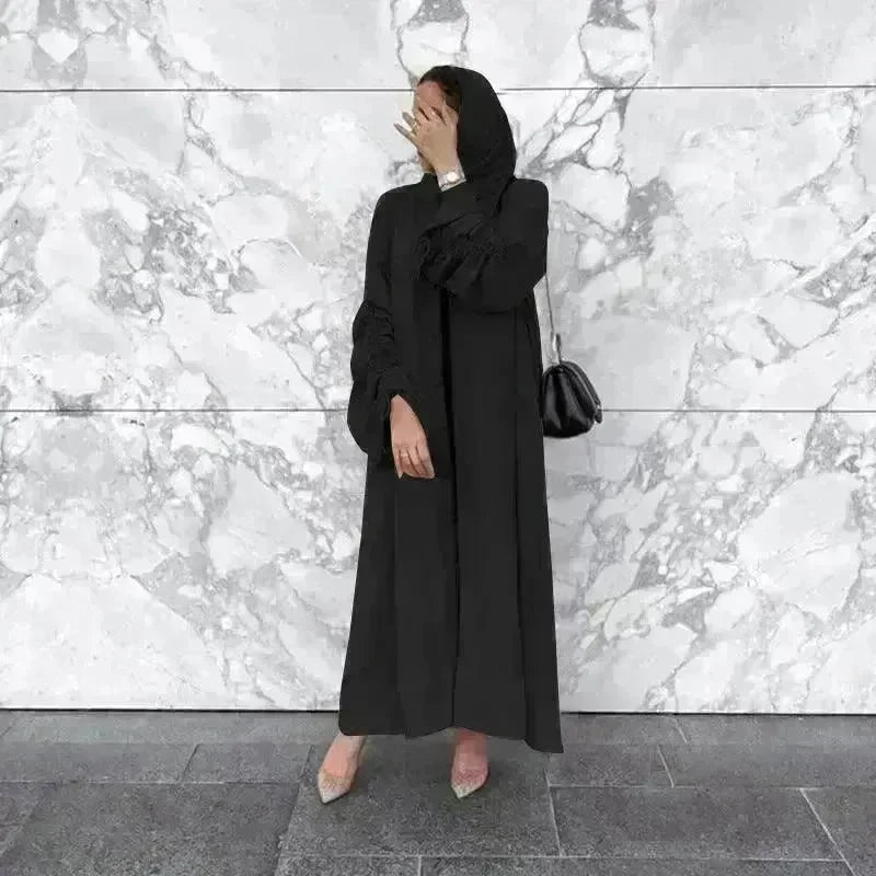 Summer Dubai Middle East Stitching Sleeved Cardigan Women's Abaya Dress Robe - EX-STOCK CANADA