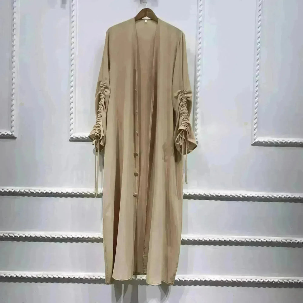 Summer Dubai Middle East Stitching Sleeved Cardigan Women's Abaya Dress Robe - EX-STOCK CANADA