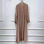 Summer Dubai Middle East Stitching Sleeved Cardigan Women's Abaya Dress Robe - EX-STOCK CANADA