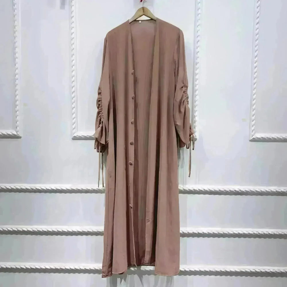 Summer Dubai Middle East Stitching Sleeved Cardigan Women's Abaya Dress Robe - EX-STOCK CANADA