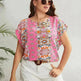Summer Ethnic Style Round Neck Loose Top Women - EX-STOCK CANADA
