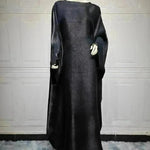 Summer Fashion Satin Waist Abaya Dress for Arab Dubai Turkey Middle East Women - EX-STOCK CANADA