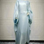 Summer Fashion Satin Waist Abaya Dress for Arab Dubai Turkey Middle East Women - EX-STOCK CANADA