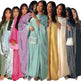 Summer Fashion Satin Waist Abaya Dress for Arab Dubai Turkey Middle East Women - EX-STOCK CANADA