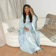 Summer Fashion Satin Waist Abaya Dress for Arab Dubai Turkey Middle East Women - EX-STOCK CANADA