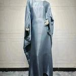 Summer Fashion Satin Waist Abaya Dress for Arab Dubai Turkey Middle East Women - EX-STOCK CANADA
