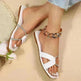 Summer Flat Sandals With Rhinestone Design Toe Slippers Outdoor Beach Shoes For Women - EX-STOCK CANADA