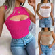 Summer Hollow Out Sleeveless Top Cropped Knitted Tank - EX-STOCK CANADA