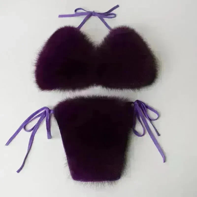 Summer New Underwear Fox Fur Solid Color Split - EX-STOCK CANADA