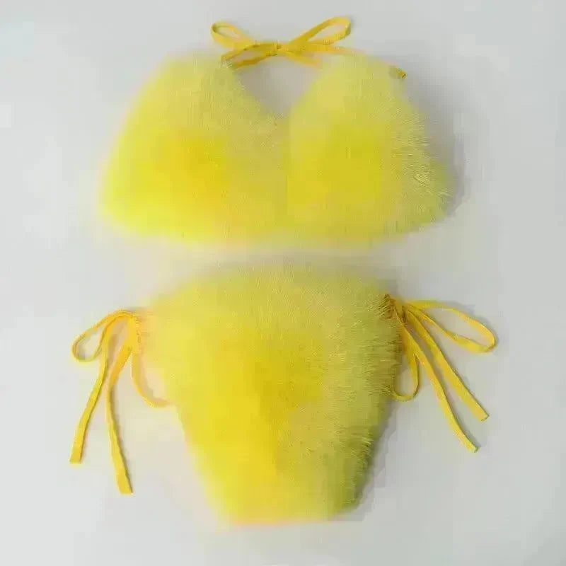 Summer New Underwear Fox Fur Solid Color Split - EX-STOCK CANADA