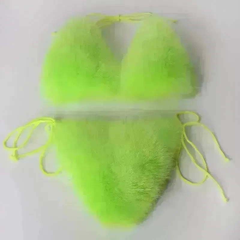 Summer New Underwear Fox Fur Solid Color Split - EX-STOCK CANADA