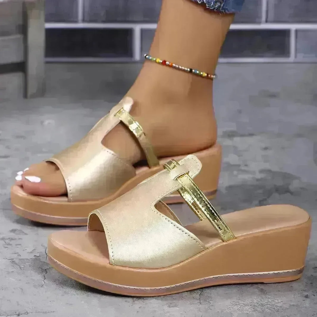 Summer Peep-toe Wedges Sandals Casual Thick Sole Heightening Slippers Fashion Outdoor Slides Shoes Women - EX-STOCK CANADA