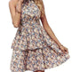 Summer Printed Halter Dress Fashion Boho Backless Ruffled A-Line Beach Dresses For Womens Clothing - EX-STOCK CANADA