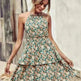 Summer Printed Halter Dress Fashion Boho Backless Ruffled A-Line Beach Dresses For Womens Clothing - EX-STOCK CANADA