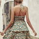 Summer Printed Halter Dress Fashion Boho Backless Ruffled A-Line Beach Dresses For Womens Clothing - EX-STOCK CANADA