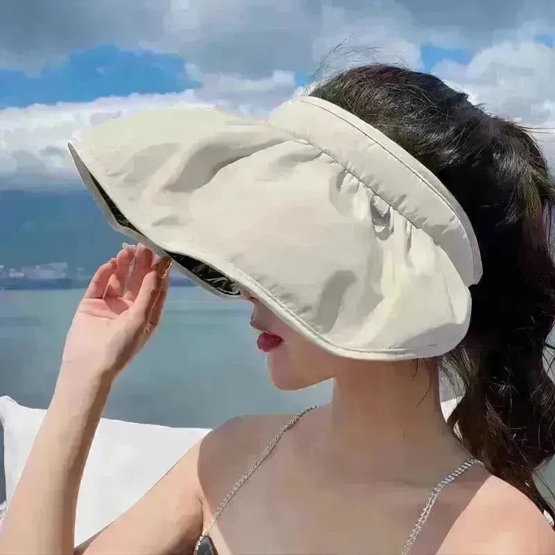 Summer Shell Hat FPF50 Empty-top Hat Women's Cycling Sun Protection UV Face Covering Sunhat Outdoor - EX-STOCK CANADA