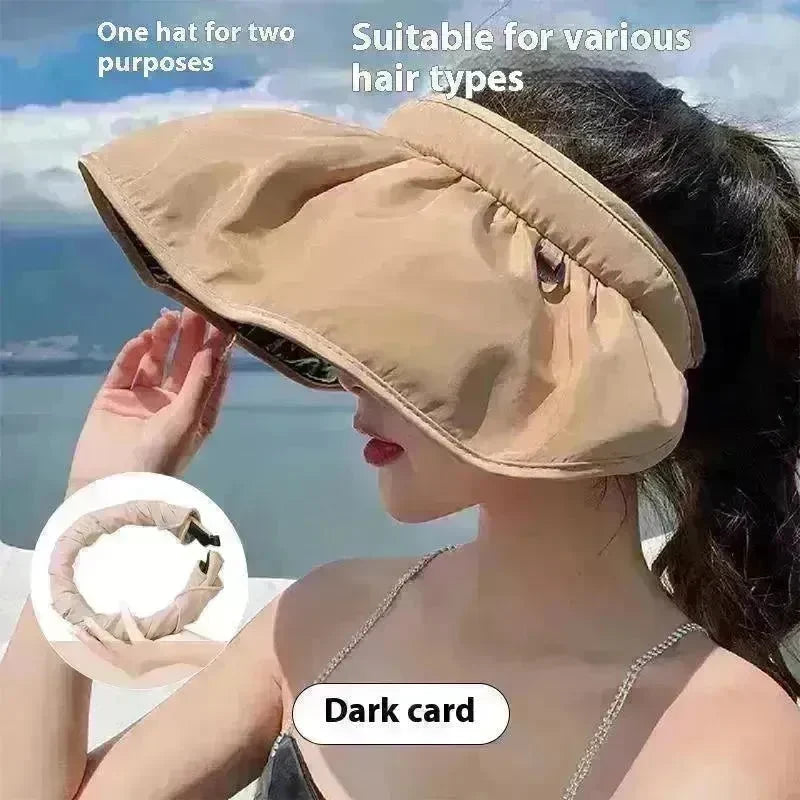 Summer Shell Hat FPF50 Empty-top Hat Women's Cycling Sun Protection UV Face Covering Sunhat Outdoor - EX-STOCK CANADA