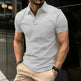 Summer Short Sleeve Polo Shirt Men Solid Color Button Lapel Button Top - EX-STOCK CANADA