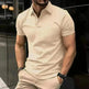 Summer Short Sleeve Polo Shirt Men Solid Color Button Lapel Button Top - EX-STOCK CANADA