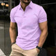 Summer Short Sleeve Polo Shirt Men Solid Color Button Lapel Button Top - EX-STOCK CANADA