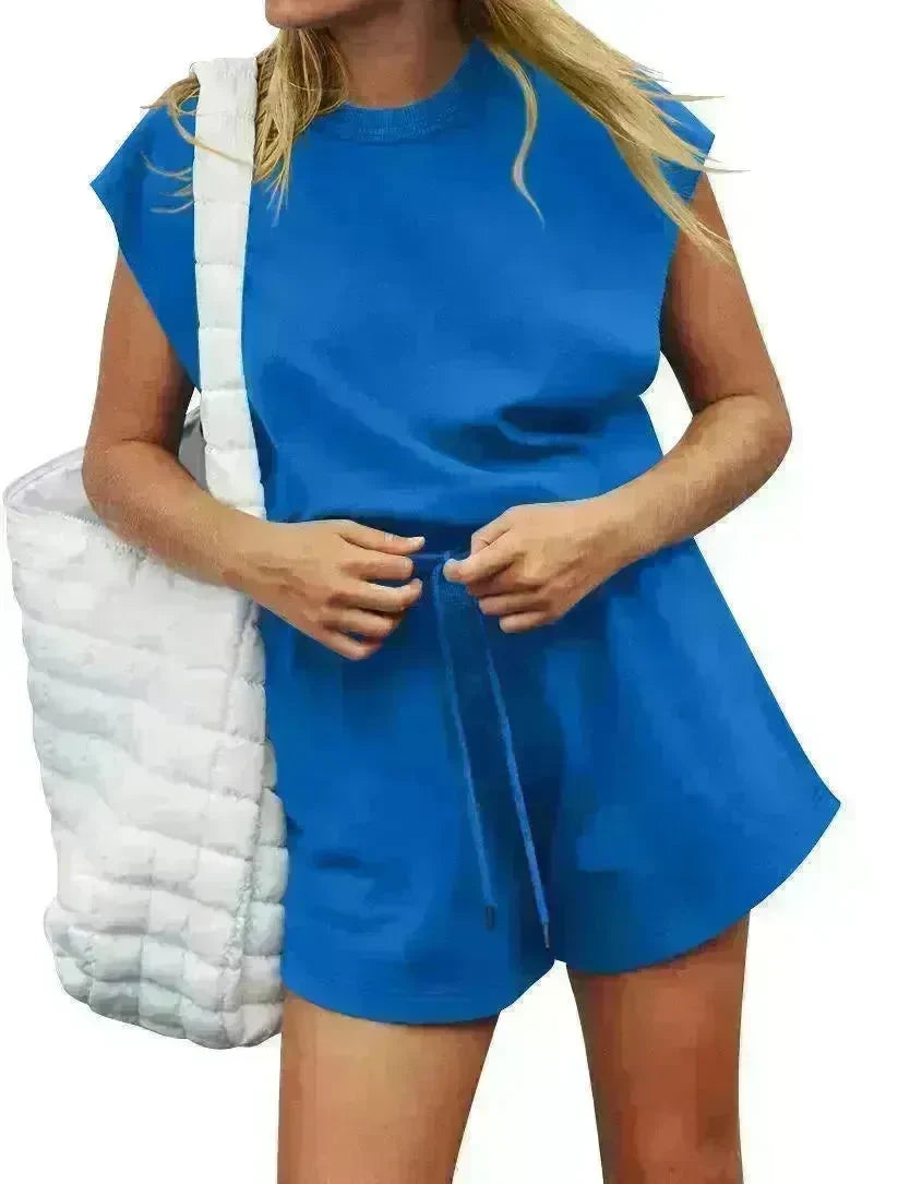 Summer Sleeveless Cotton Backless Short Women Jumpsuit Casual Loose Top And Drawstring Shorts Overall For Womens Clothing - EX-STOCK CANADA