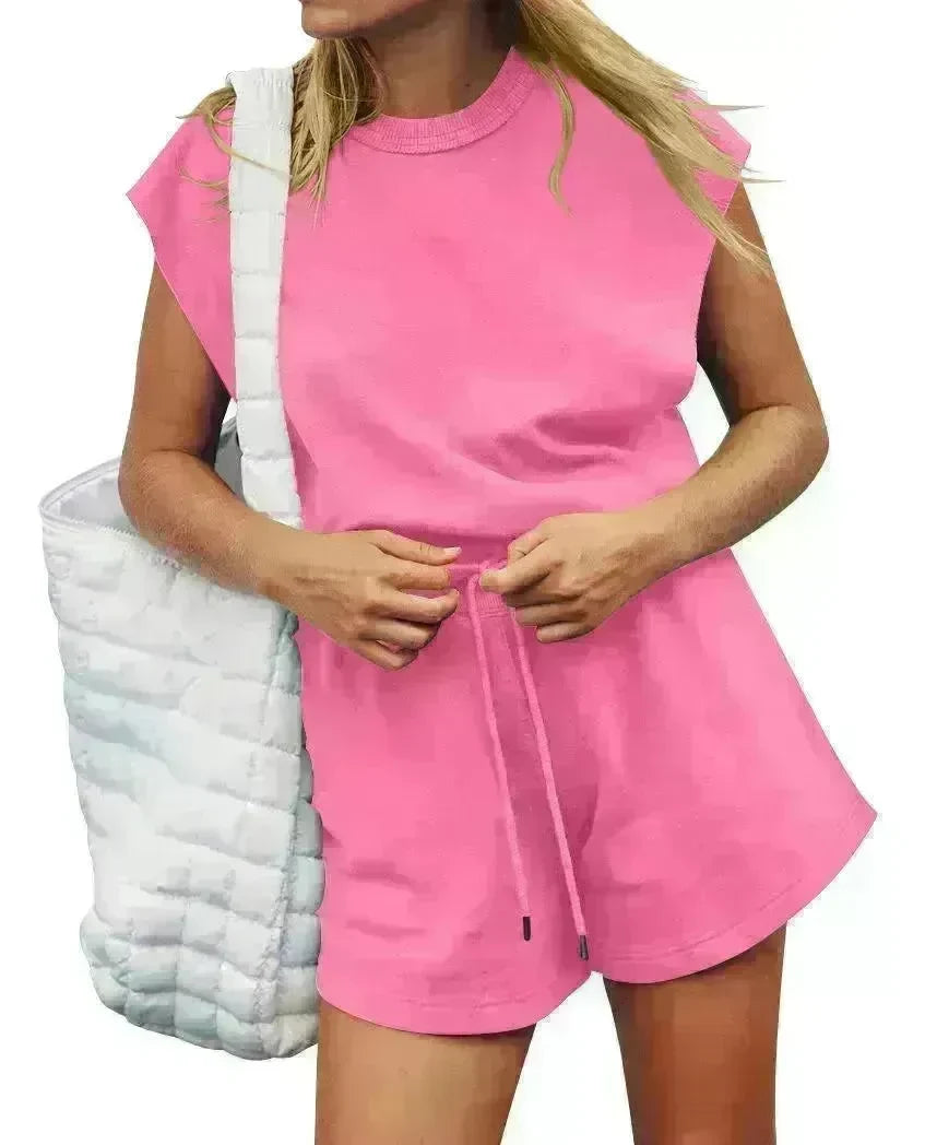 Summer Sleeveless Cotton Backless Short Women Jumpsuit Casual Loose Top And Drawstring Shorts Overall For Womens Clothing - EX-STOCK CANADA