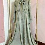 Summer Spring Autumn style Satin Abaya Dress for Beautiful Arab Dubai Turkey Middle Eastern Women. - EX-STOCK CANADA