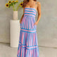 Summer Striped Printed Suspender Long Dress With Pockets Fashion Square Neck Backless Dresses For Beach Vacation Women Clothing - EX-STOCK CANADA