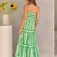Summer Striped Printed Suspender Long Dress With Pockets Fashion Square Neck Backless Dresses For Beach Vacation Women Clothing - EX-STOCK CANADA