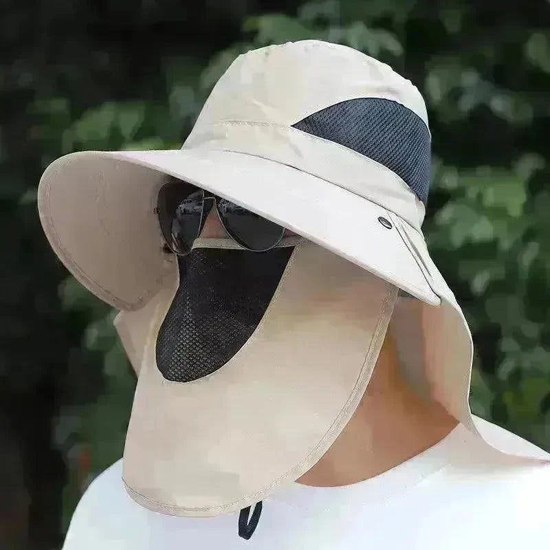 Summer Sunhat Men's Sun Protection Hat With Shawl And Neck Protection Design Breathable Anti-UV And Insect-proof Hiking Fishing Hat Outdoor - EX-STOCK CANADA