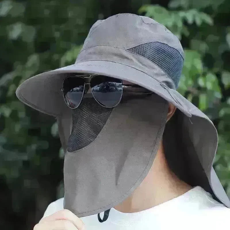 Summer Sunhat Men's Sun Protection Hat With Shawl And Neck Protection Design Breathable Anti-UV And Insect-proof Hiking Fishing Hat Outdoor - EX-STOCK CANADA