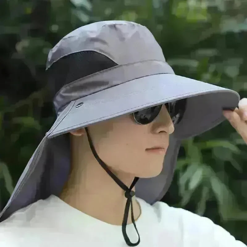 Summer Sunhat Men's Sun Protection Hat With Shawl And Neck Protection Design Breathable Anti-UV And Insect-proof Hiking Fishing Hat Outdoor - EX-STOCK CANADA