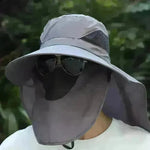 Summer Sunhat Men's Sun Protection Hat With Shawl And Neck Protection Design Breathable Anti-UV And Insect-proof Hiking Fishing Hat Outdoor - EX-STOCK CANADA